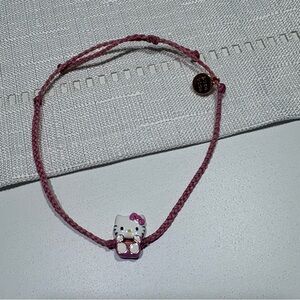 Hello Kitty Pink Braided Cord Bracelet with Enamel Charm